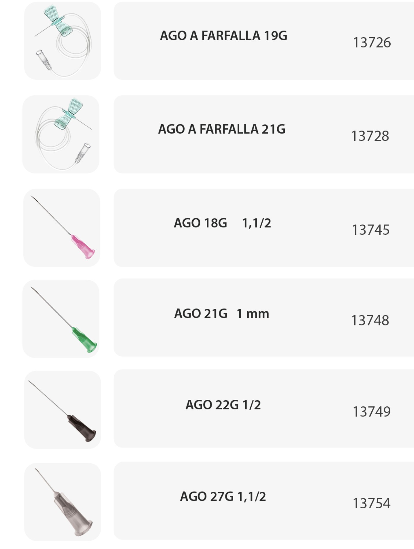 Consumabili per infiltrazioni, aghi a farfalla e aghi 18G-27G